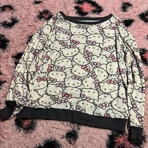 Hello Kitty Pink and Black Crew Neck Sweater